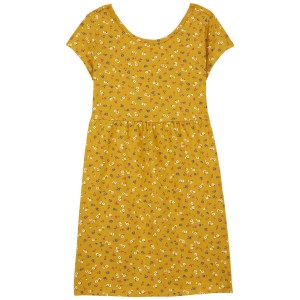 Yellow Kid Floral Jersey Dress