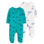 Multi Baby 2-Pack Zip-Up PurelySoft Sleep & Play Pajamas