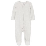 Grey Baby Zip-Up PurelySoft Sleep & Play Pajamas
