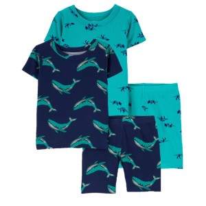 Navy/Teal Toddler 4-Piece PurelySoft Pajamas