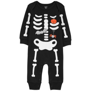 Black Baby Halloween Skeleton Jumpsuit