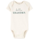 Ivory Baby Hello Grandma Announcement Bodysuit