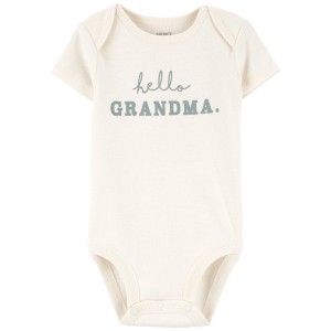 Ivory Baby Hello Grandma Announcement Bodysuit