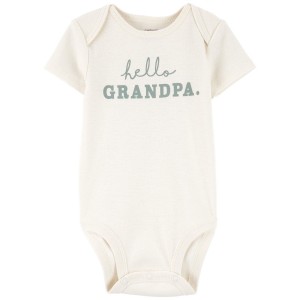 Ivory Baby Hello Grandpa Announcement Bodysuit
