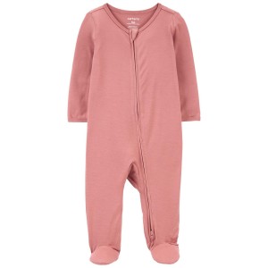 Pink Baby Zip-Up PurelySoft Sleep & Play Pajamas