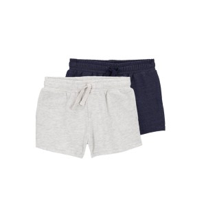 Multi Baby 2-Pack Knit Denim Pull-On French Terry Shorts