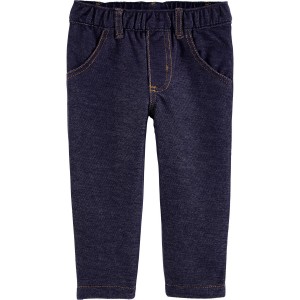 Blue Baby Pull-On Yarn-Dyed Denim Pants