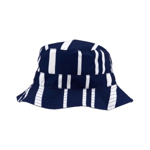 Navy/White Toddler Striped Reversible Swim Bucket Hat