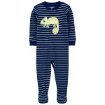 Navy Toddler 1-Piece Chameleon 100% Snug Fit Cotton Footie Pajamas
