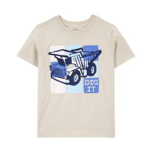 Ivory Toddler Construction Dig It Graphic Tee