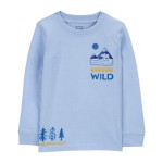 Blue Toddler Wild Bear Graphic Tee