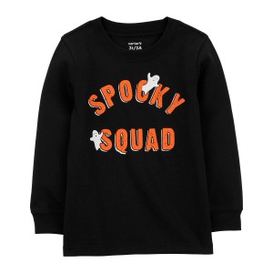 Black Toddler Halloween Spooky Squad Graphic Tee