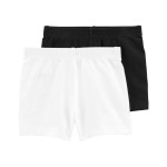 Black/White Toddler 2-Pack Black/White Bike Shorts
