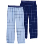 Blue Kid 2-Piece Plaid Pajama Pants