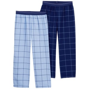Blue Kid 2-Piece Plaid Pajama Pants