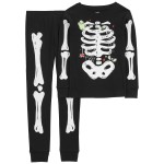 Multi Kid 2-Piece Skeleton 100% Snug Fit Cotton Pajamas