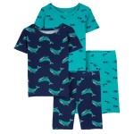 Navy/Teal Kid 4-Piece PurelySoft Pajamas