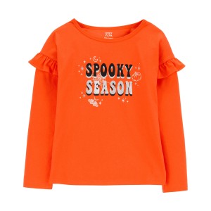 Orange Kid Halloween Spooky Season Graphic Tee