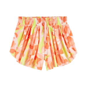 Coral Kid Floral Pull-On Flip Shorts