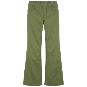 Green Kid Flare Pull-On Twill Pants