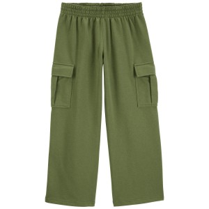 Green Kid Pull-On French Terry Cargo Pants