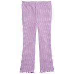 Purple Toddler Flare Ribbed Pants