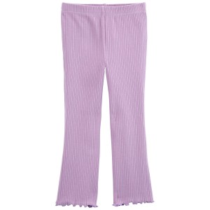 Purple Toddler Flare Ribbed Pants
