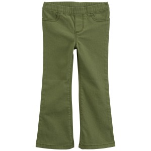 Green Toddler Flare Pull-On Twill Pants