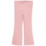 Pink Toddler Flare Ribbed Pants