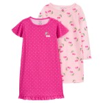 Pink Kid 2-Pack Nightgowns
