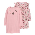Pink Kid 2-Pack Long-Sleeve Nightgowns