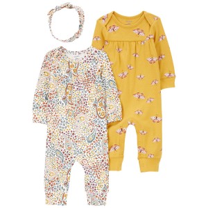 Multi Baby 2-Pack Cotton Footless Pajamas