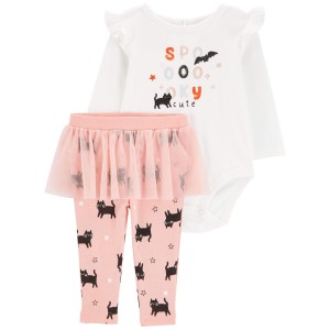 Pink/White Baby 2-Piece Halloween Bodysuit & Tutu Pant Set