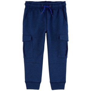 Navy Toddler Pull-On Knit Cargo Pants
