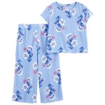Blue Toddler 2-Piece Floral Loose Fit Pajamas