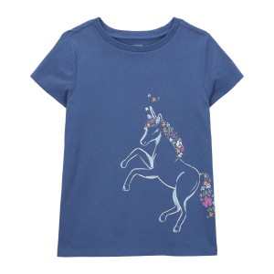 Blue Toddler Unicorn Graphic Tee