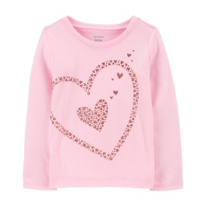 Pink Toddler Heart Long-Sleeve Graphic Tee