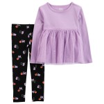 Purple/Black Toddler 2-Piece Halloween Outfit Set