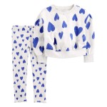 Grey Toddler 2-Piece Heart Sweatshirt & Pant Set
