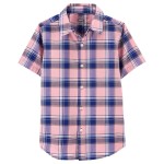 Multi Kid Plaid Button-Down Shirt
