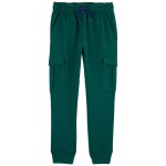 Green Kid Pull-On Knit Cargo Pants