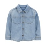 Blue Kid Denim Button-Up Shacket