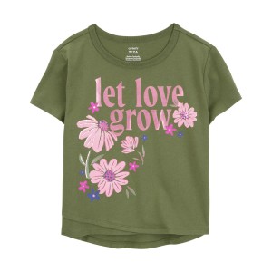 Green Kid Let Love Grow Floral Graphic Tee