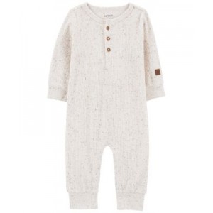 Baby Boys and Baby Girls Drop Needle Rib Jumpsuit