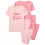Little Girls Unicorn 100% Snug Fit Cotton Pajamas 4 Piece Set