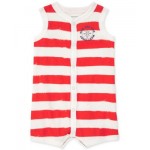 Baby Boys Stripe Snap-Up Cotton Romper