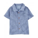 Toddler Boys Palm Tree Button Front Shirt