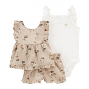 Baby Girls 3 Piece Palm Tree Outfit Set
