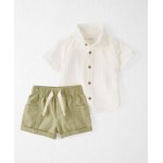 Baby Boys Organic Cotton Button-Front Shirt and Shorts Set