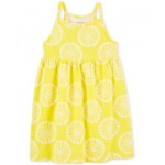 Toddler Girls Lemon-Print Cotton Tank Dress
